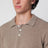 Pull polo beige chiné en laine