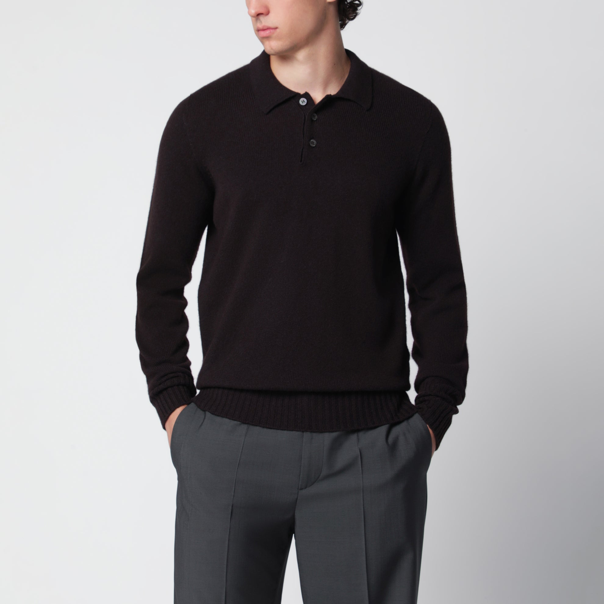 Polo marrone in lana