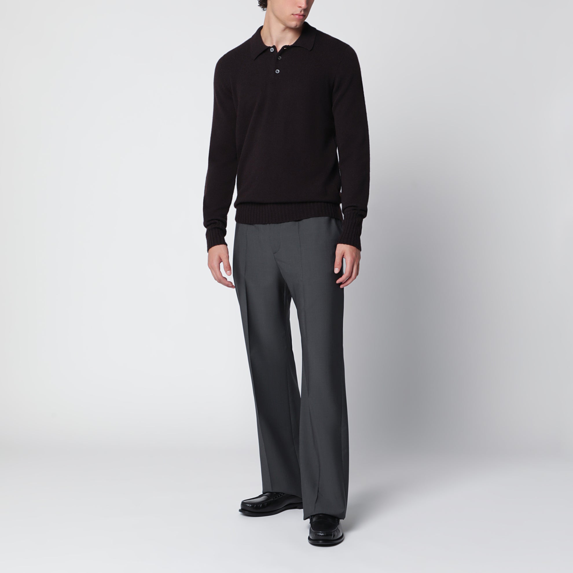 Polo marrone in lana
