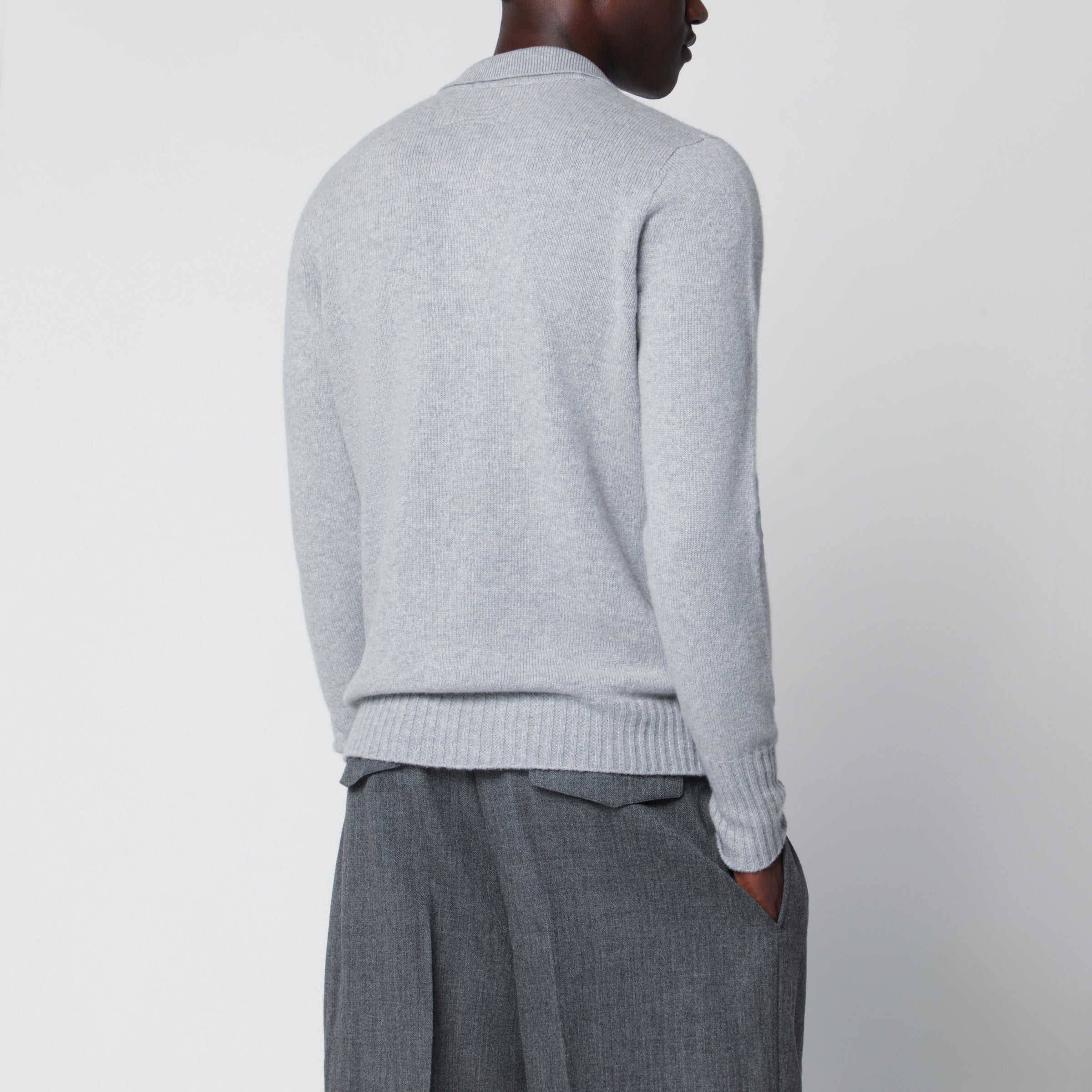 Drumohr Light grey wool polo shirt | TheDoubleF