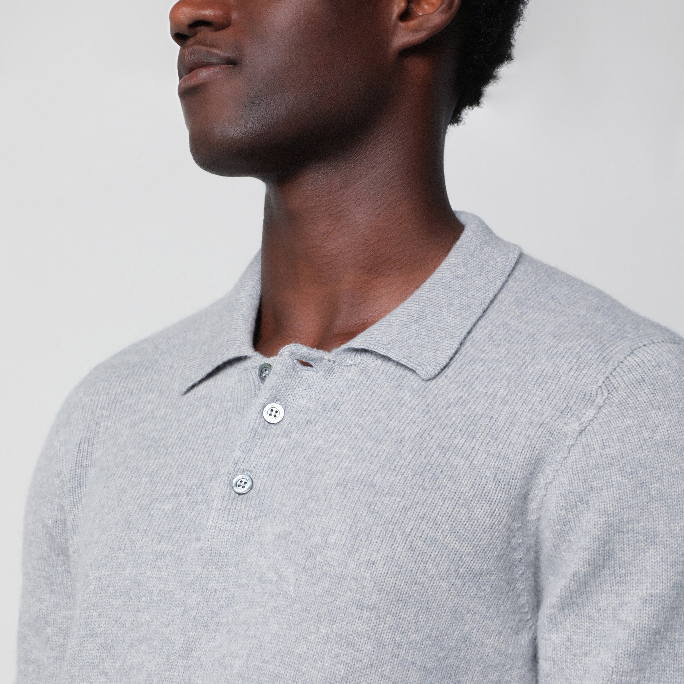 Drumohr Light grey wool polo shirt | TheDoubleF