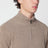 Beige melierter Half-Zip-Pullover aus Wolle