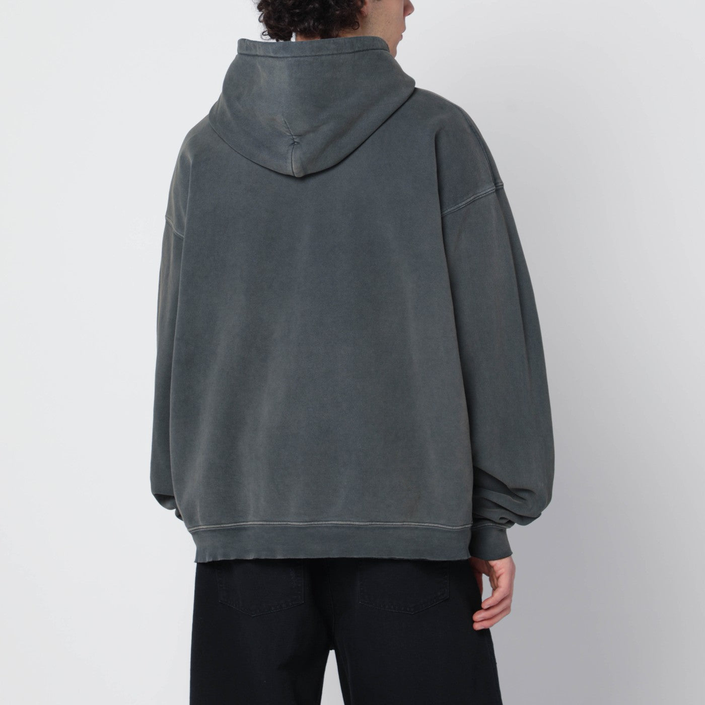 Graphite-grey sweatshirt with embossed logo