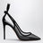 Black Bow Tie pumps in mesh and suede