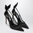 Black Bow Tie pumps in mesh and suede