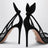 Escarpins Bow Tie noirs en résille et daim