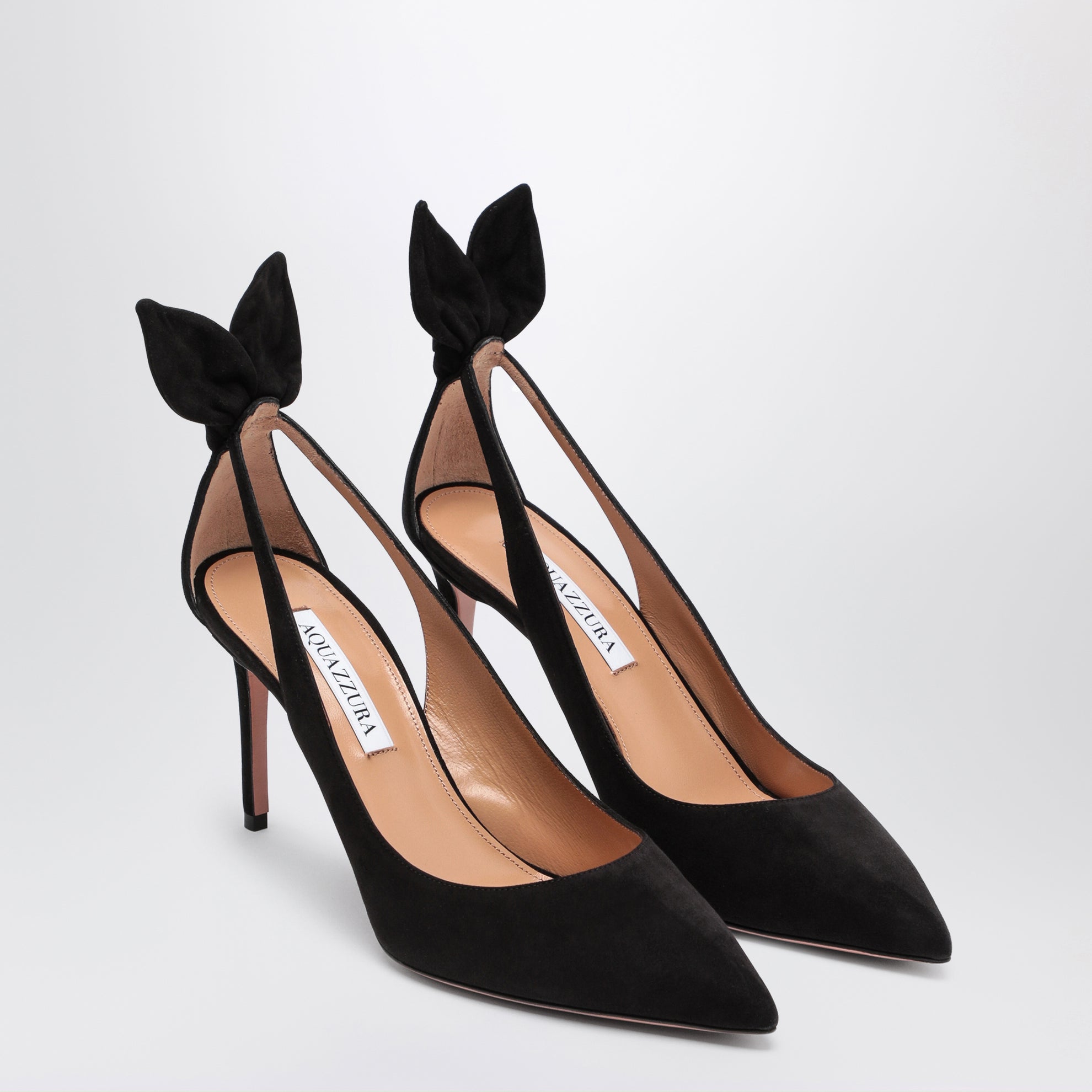 Décolleté Deneuve nero in pelle scamosciata