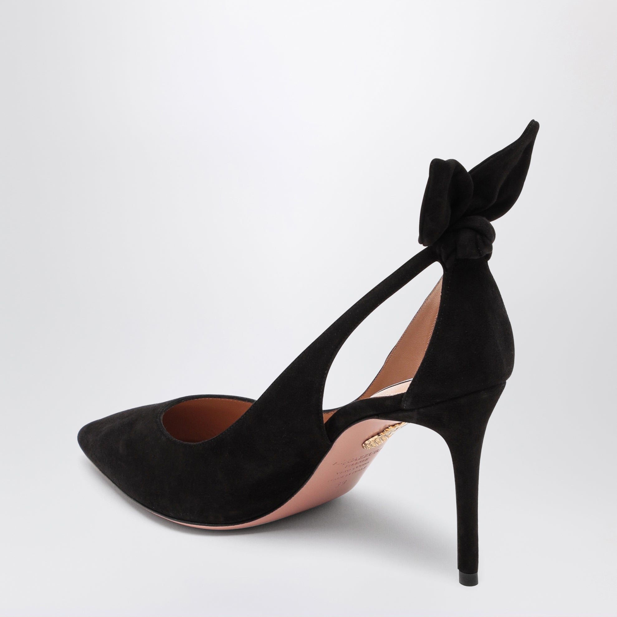 Décolleté Deneuve nero in pelle scamosciata