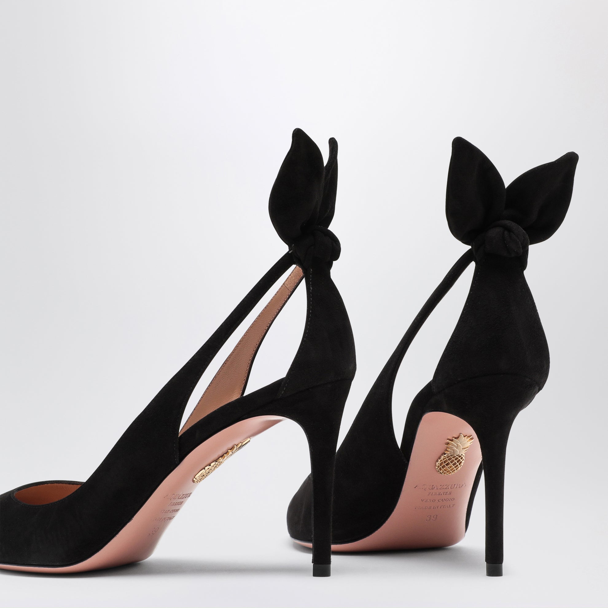 Décolleté Deneuve nero in pelle scamosciata