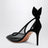 Schwarze Pumps mit Schleife aus Netzstoff