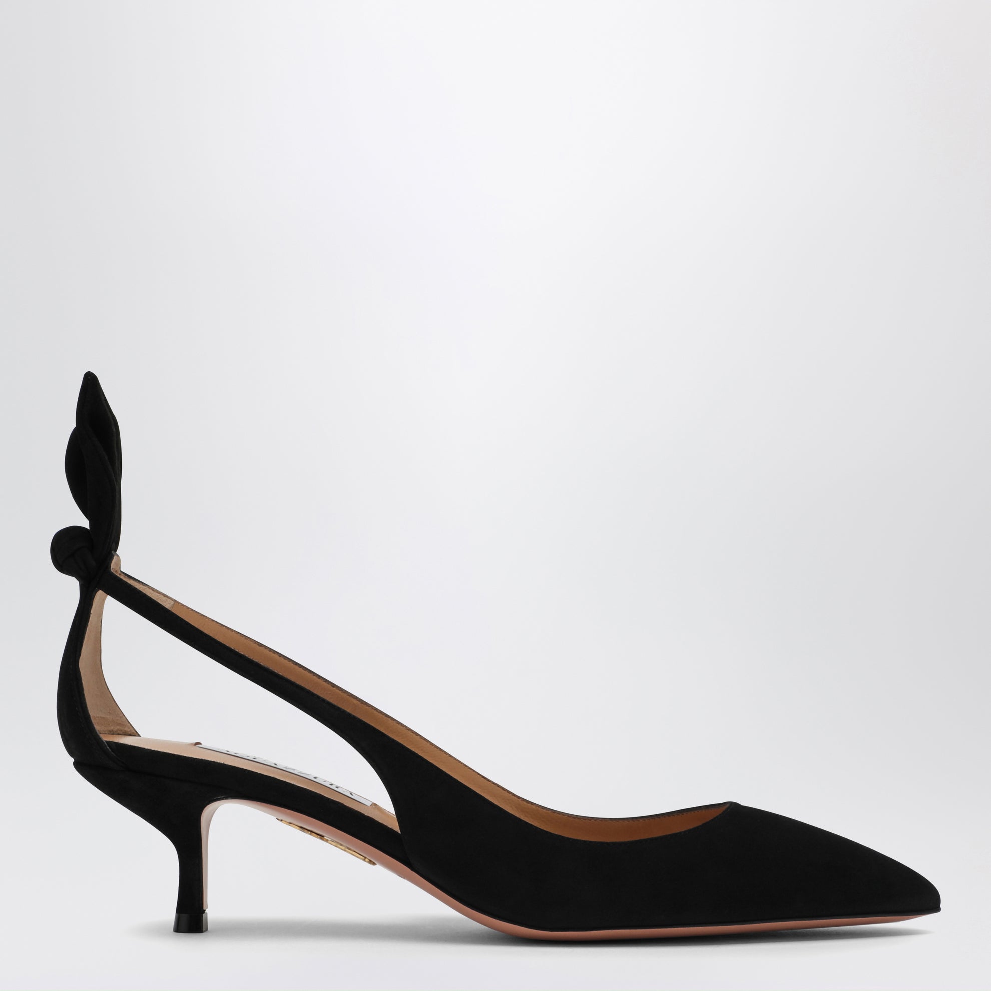 Décolleté Deneuve nero in pelle scamosciata