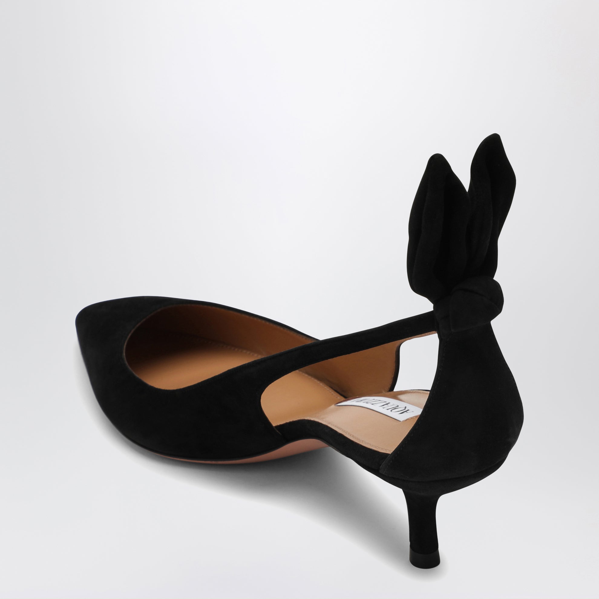 Décolleté Deneuve nero in pelle scamosciata