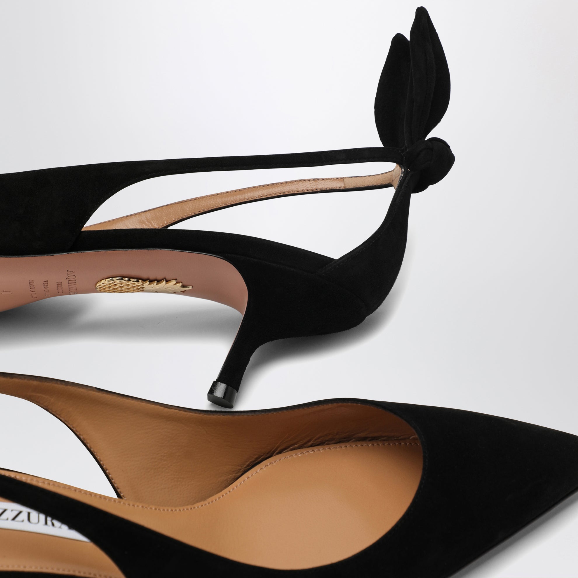 Décolleté Deneuve nero in pelle scamosciata