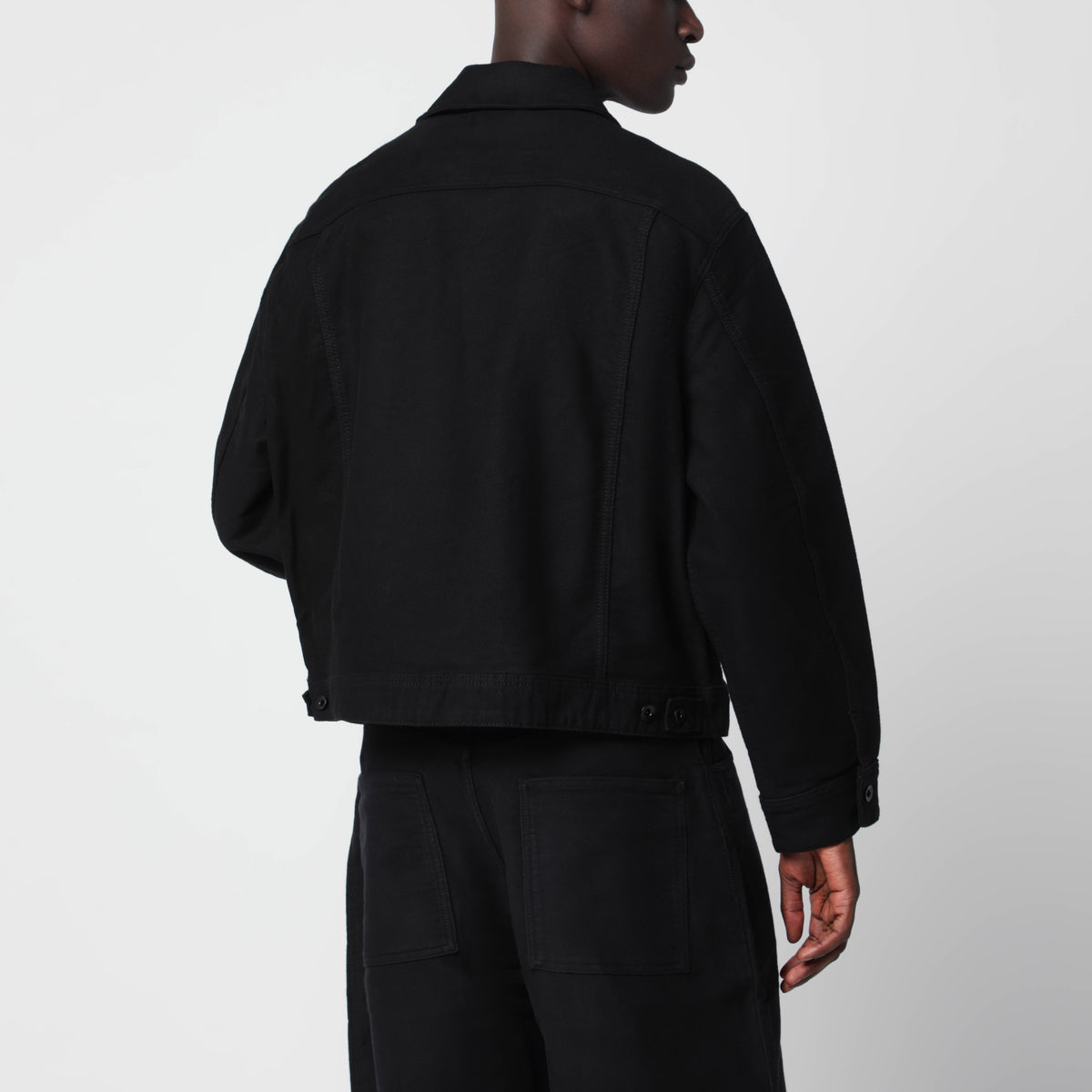 Schwarze Derby-Jacke aus Baumwollmoleskin