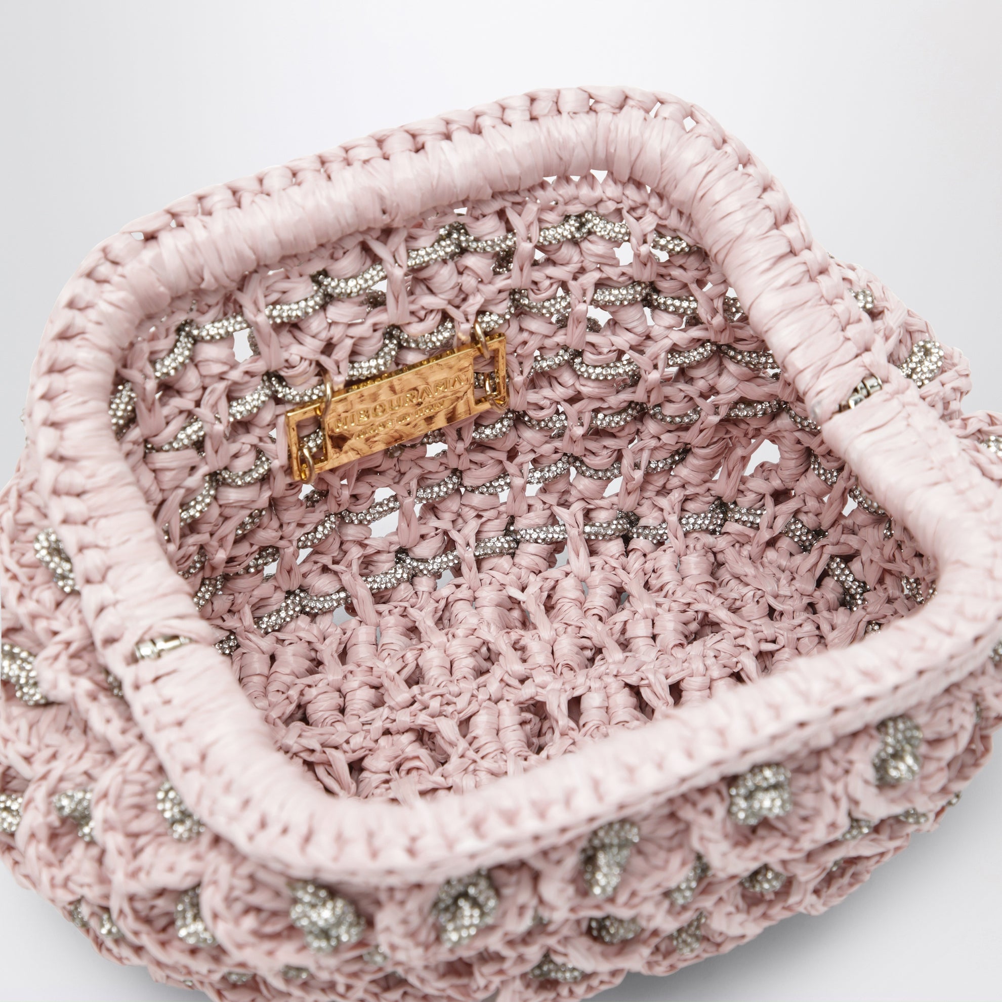 Pink Diana pouch with crystals