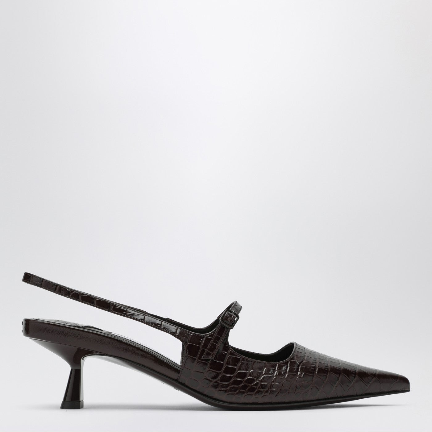 Décolleté Didi 45 marron effet crocodile