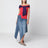 Asymmetric skirt in washed blue denim
