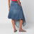 Asymmetric skirt in washed blue denim