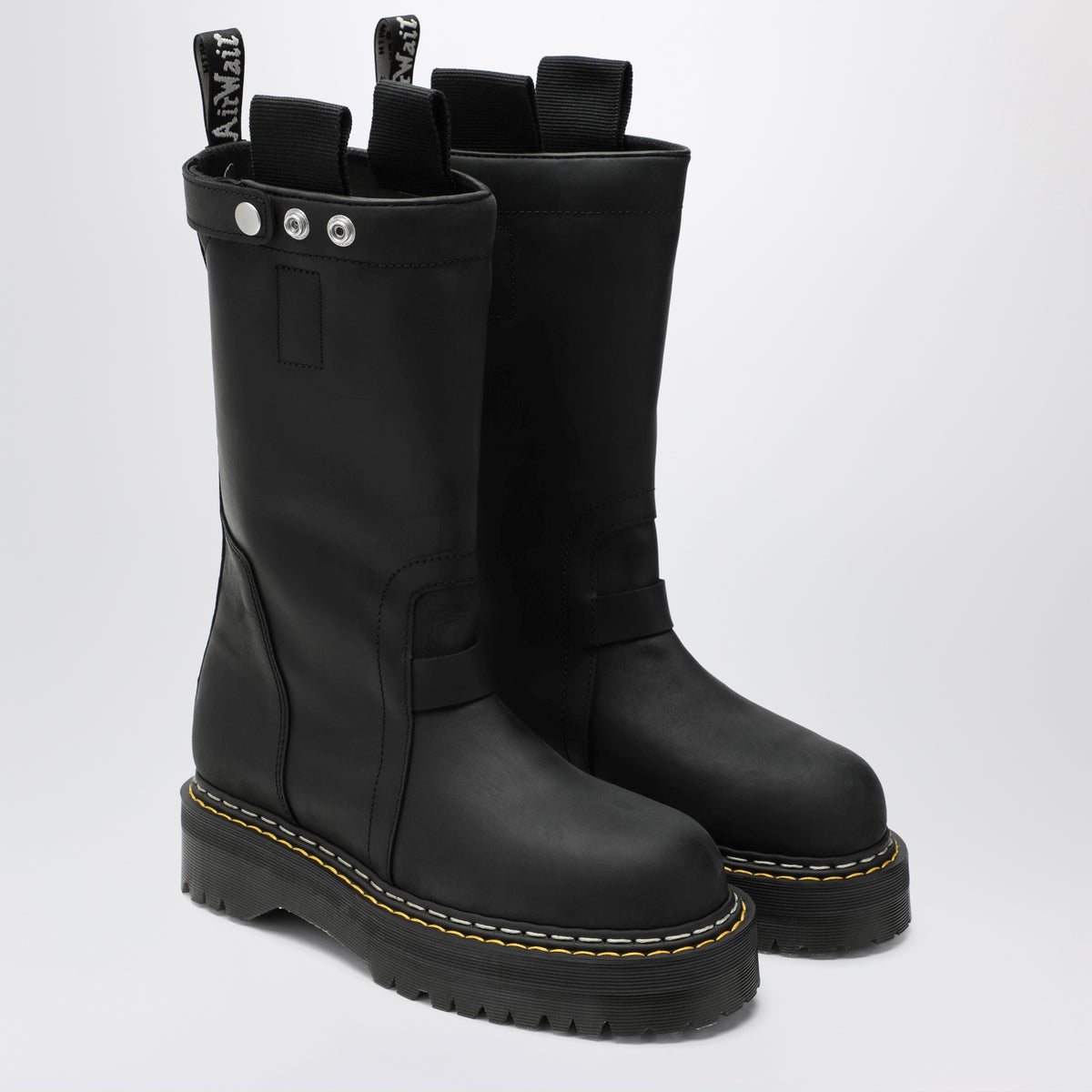 Black Quad Sole Pull-On high-top boots