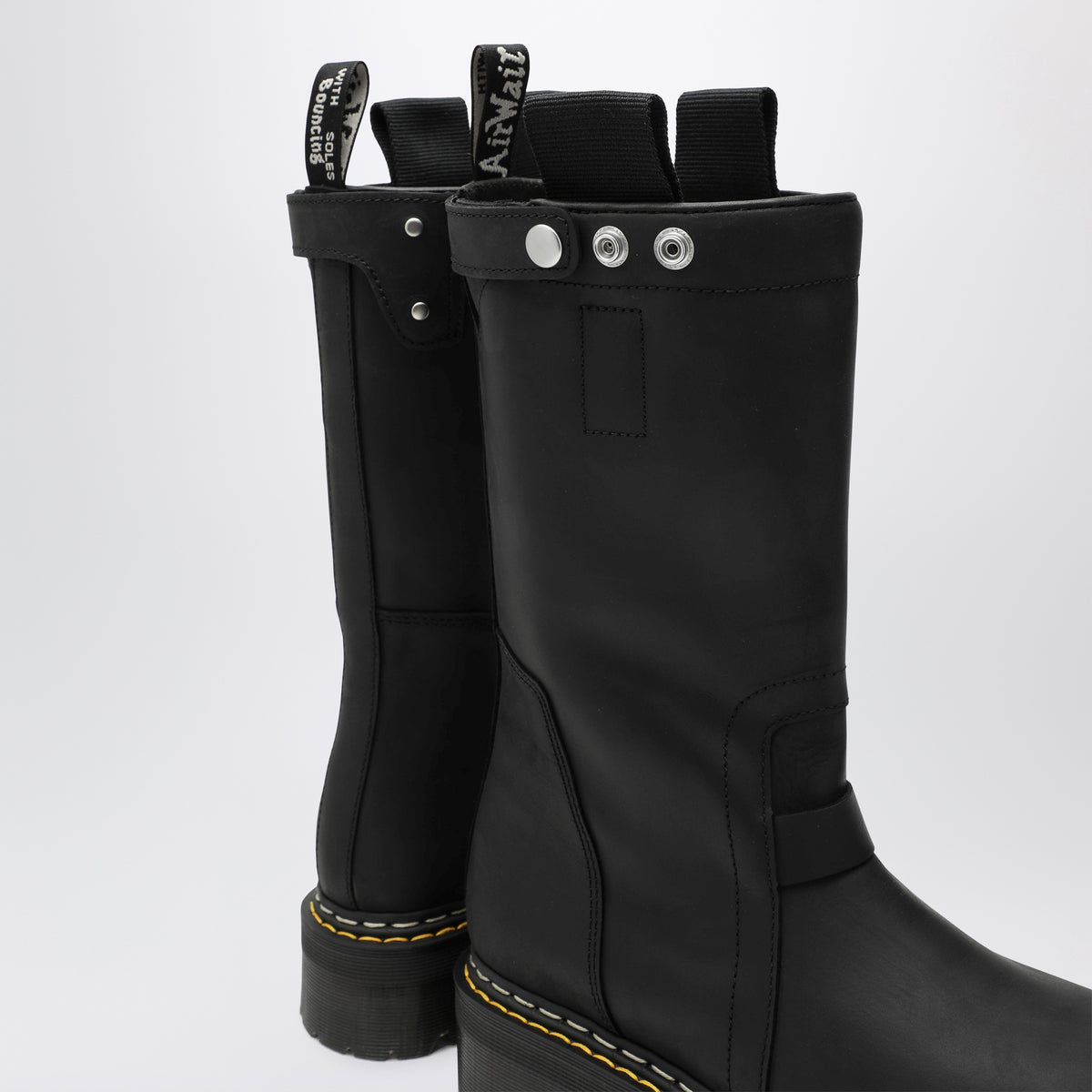 Black Quad Sole Pull-On high-top boots