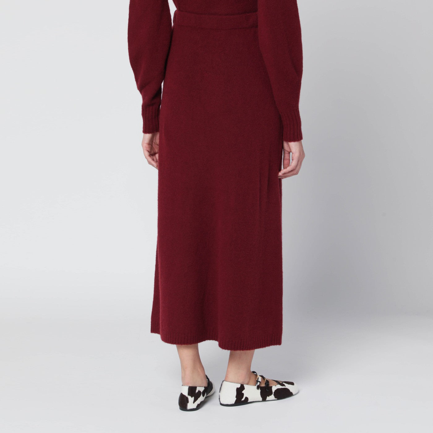 Raspberry skirt in stretch cashmere knit