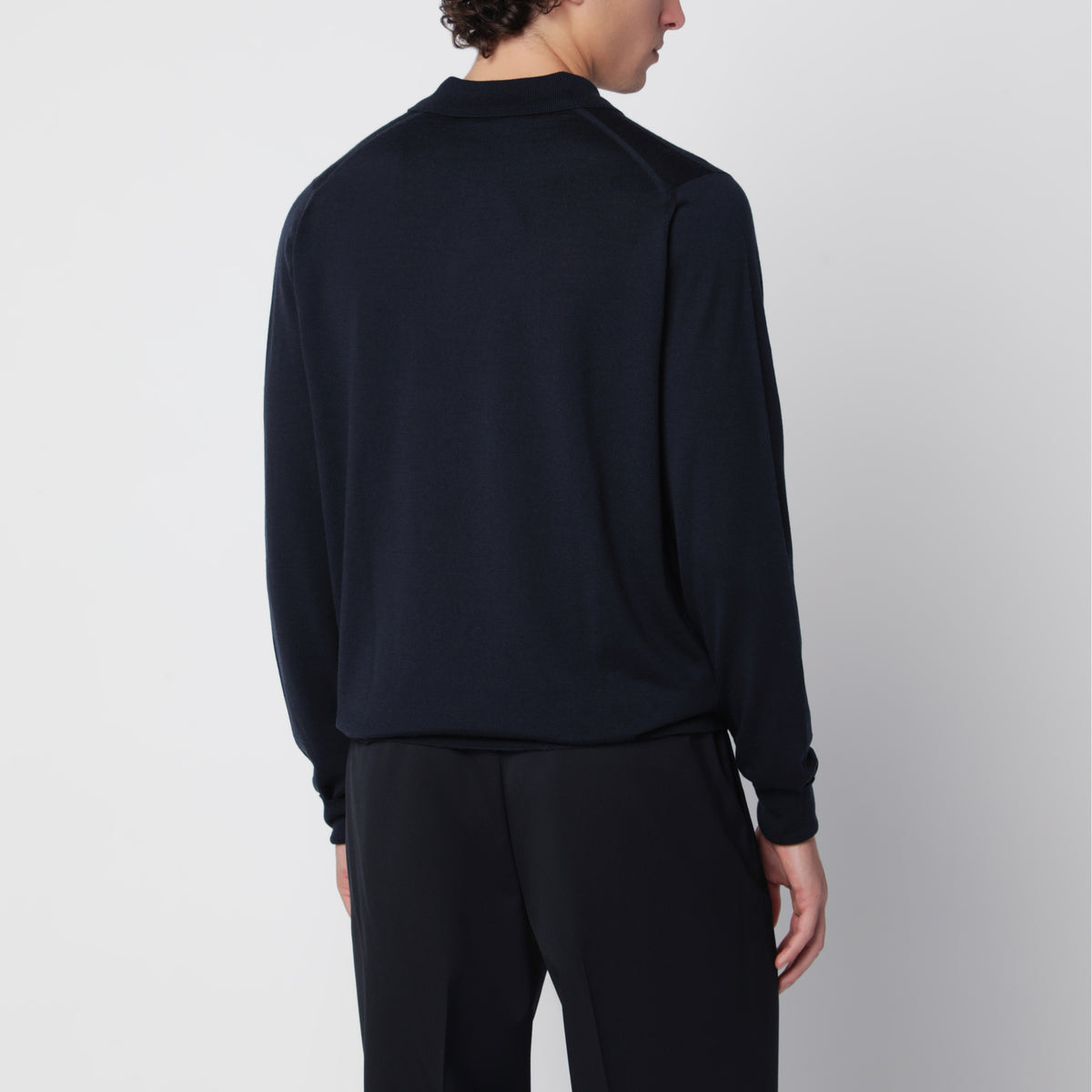 Polo bleu nuit en laine