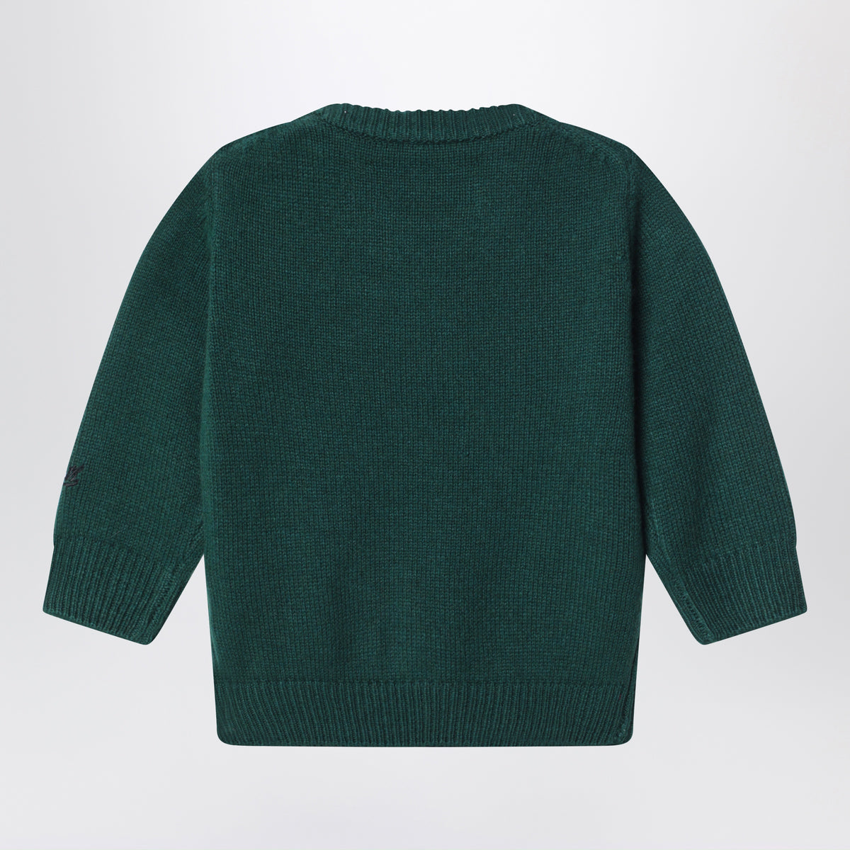 Dark green Snoopy intarsia sweater in wool blend