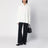 Navy blue wool-blend trousers