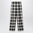 Pantalon wide-leg à carreaux beige/noir