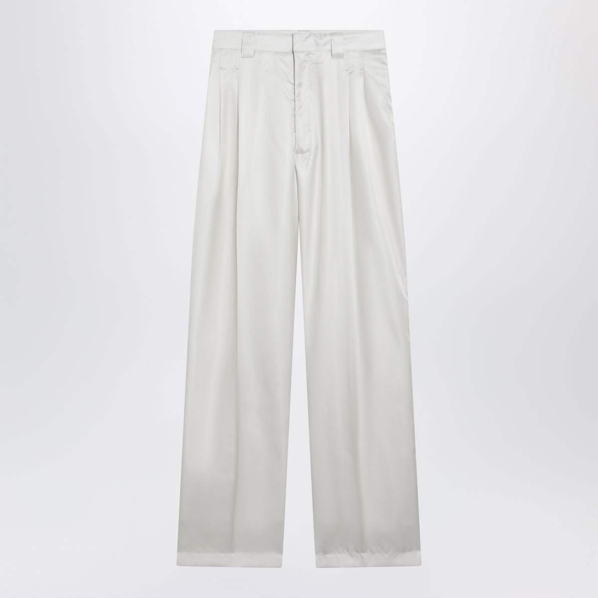 Hose in Salt White aus Seidenmischung