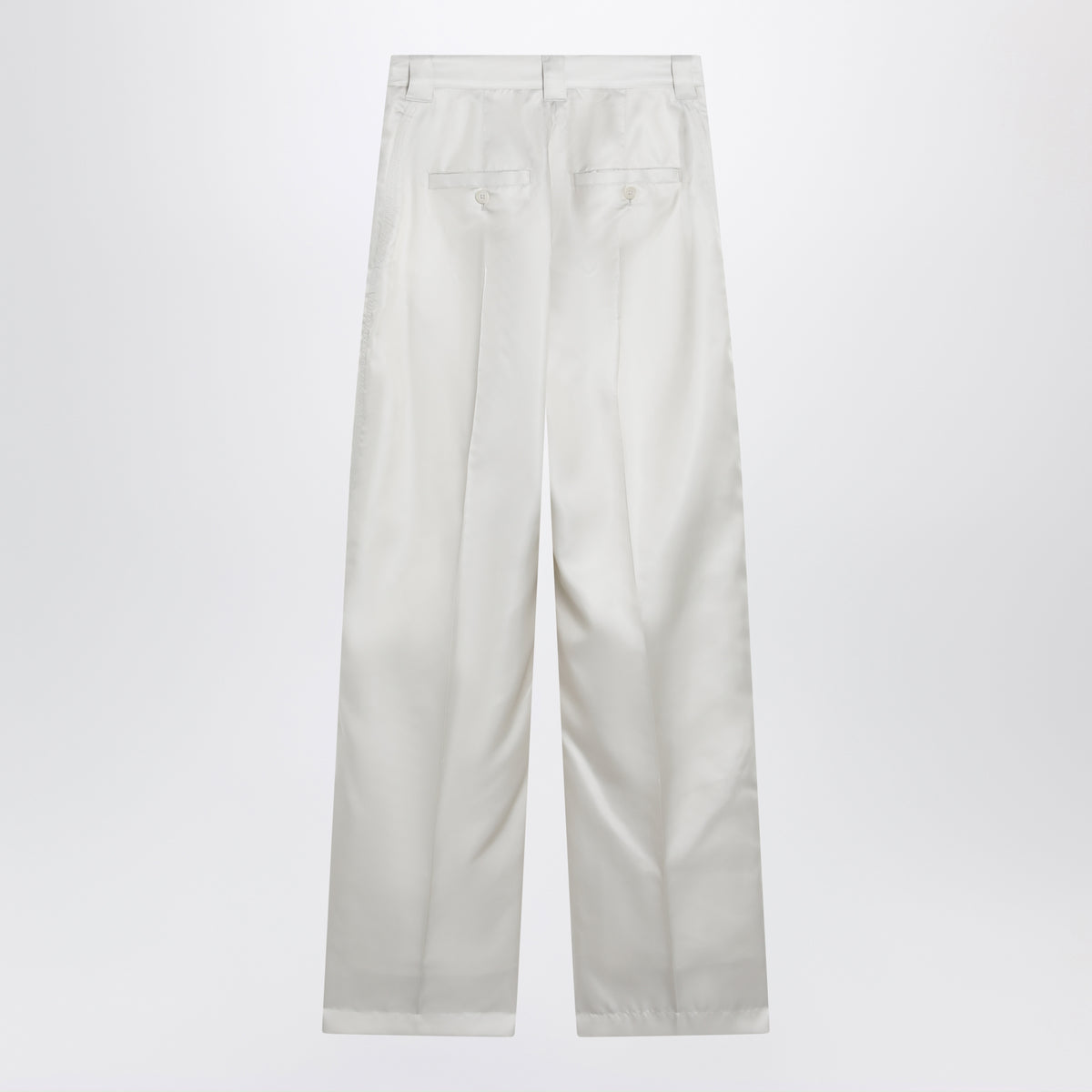 Hose in Salt White aus Seidenmischung