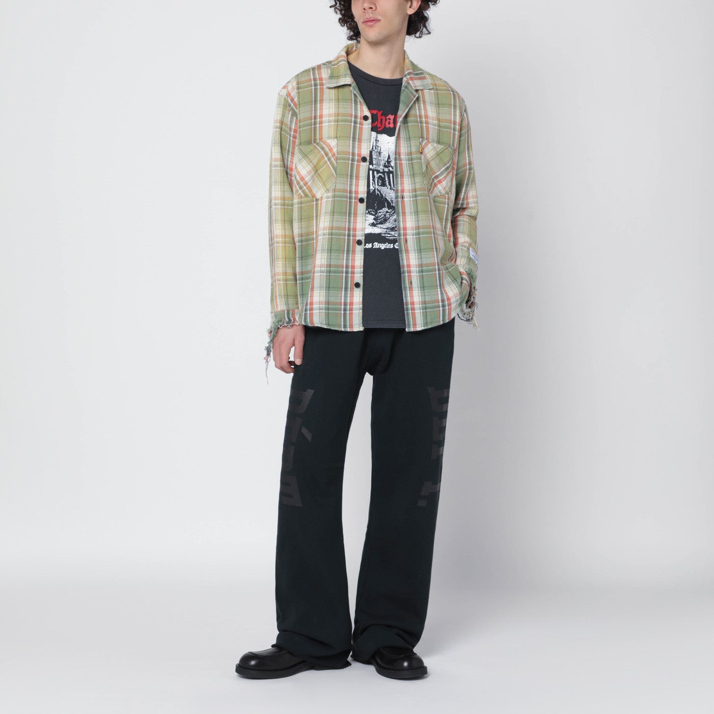 Black wide-leg jogging pants