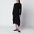 Robe midi noire en laine mérinos mélangée