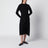 Robe midi noire en laine mérinos mélangée