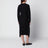 Robe midi noire en laine mérinos mélangée