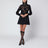 Black mini dress with buckle collar