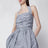 Mini bloomer dress with stripes and open back