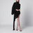 Schwarzes asymmetrisches Rollkragenkleid
