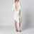 White asymmetric silk-blend dress