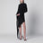 Black asymmetric silk-blend dress