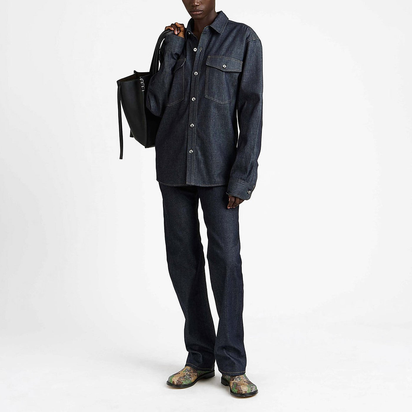 Indigo oversized denim shirt