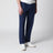 Pantalone blu in cotone e lino