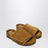 Wide slide in toffee suede