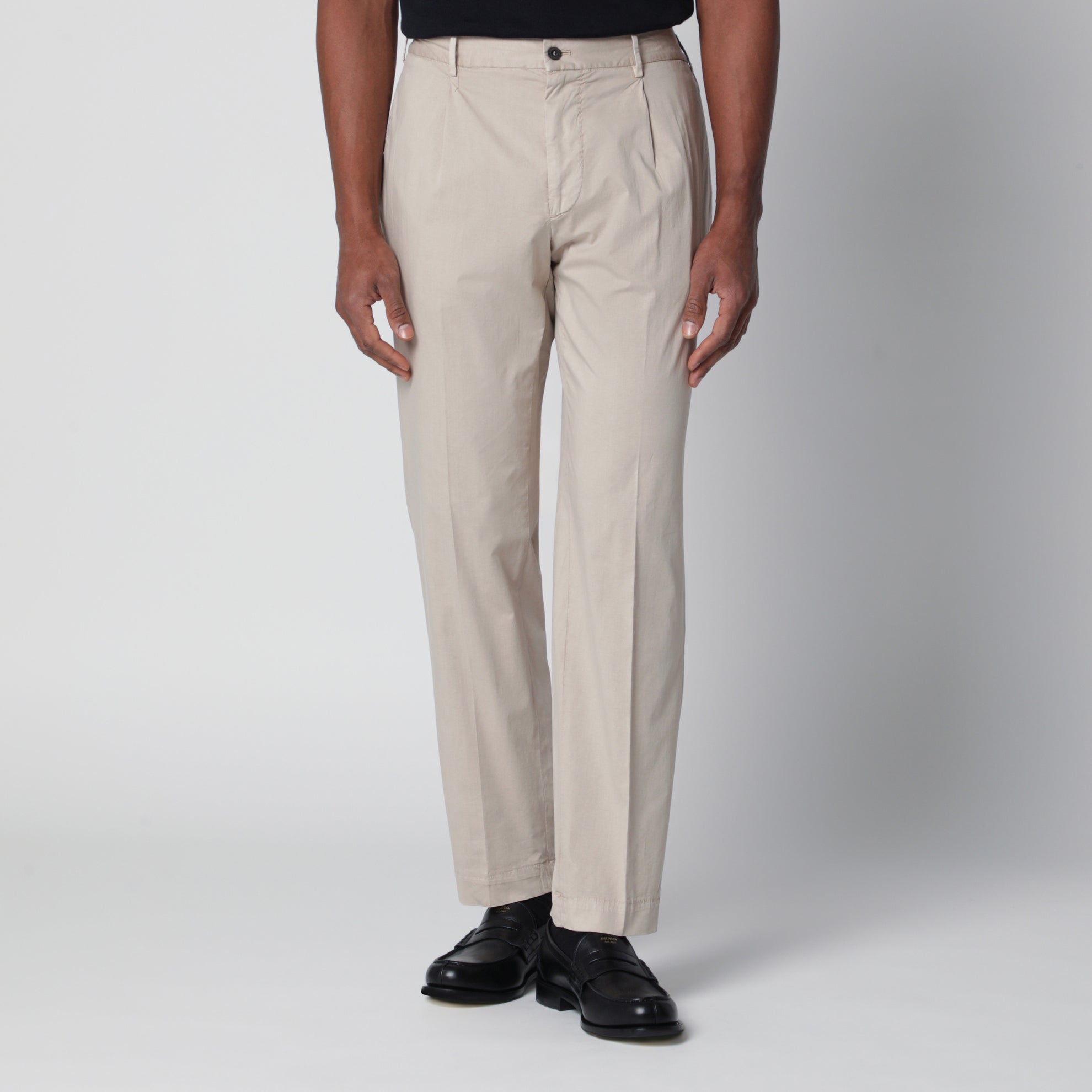 Pantalone beige in misto cotone
