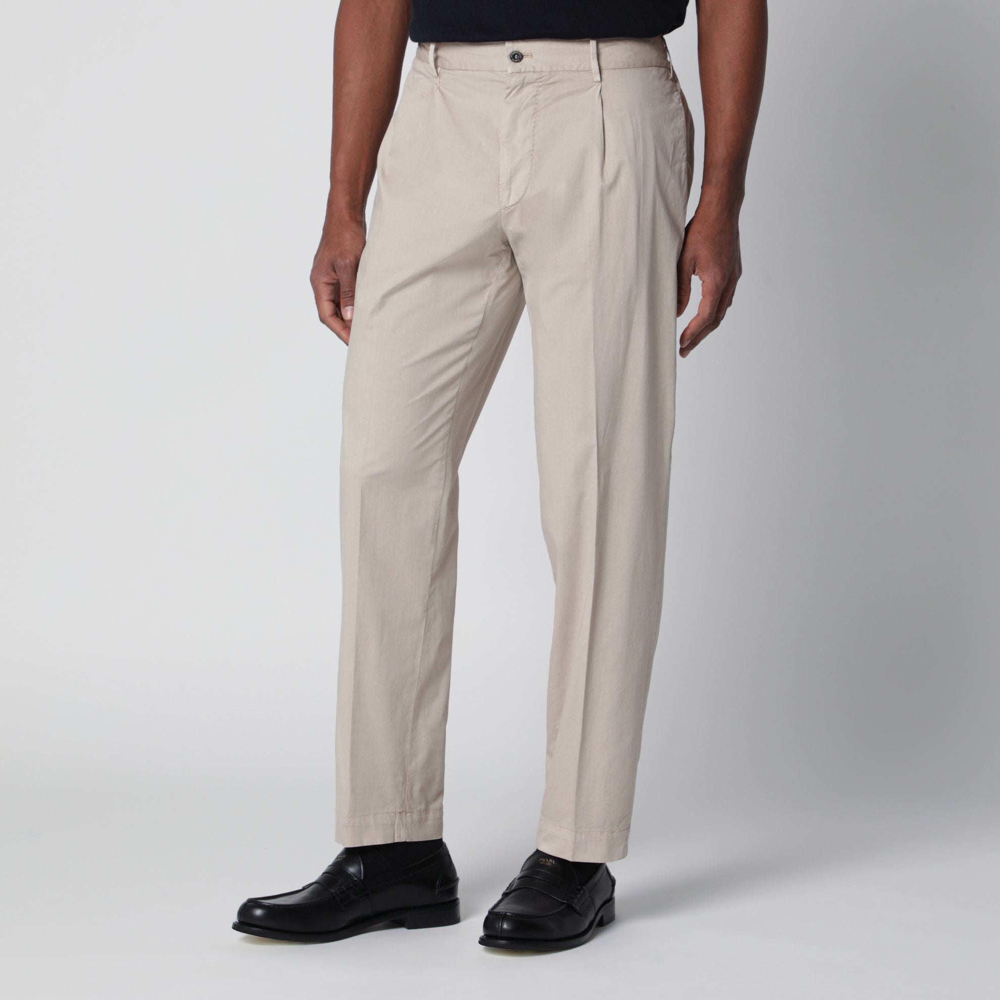 Pantalone beige in misto cotone