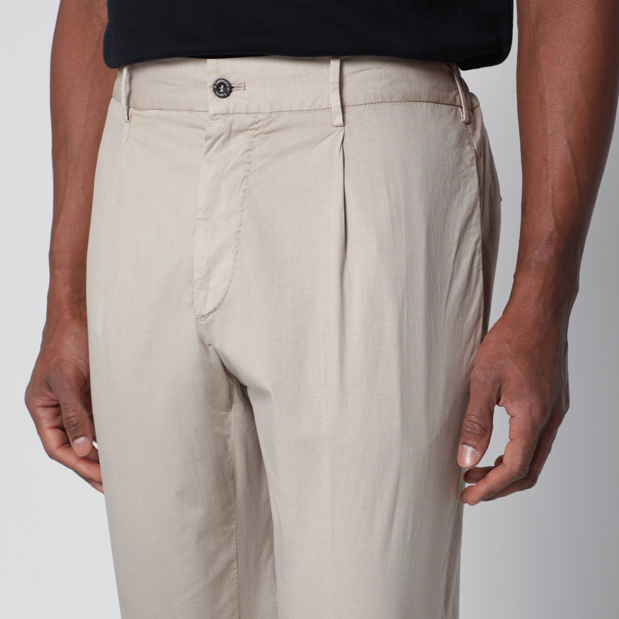 Pantalone beige in misto cotone