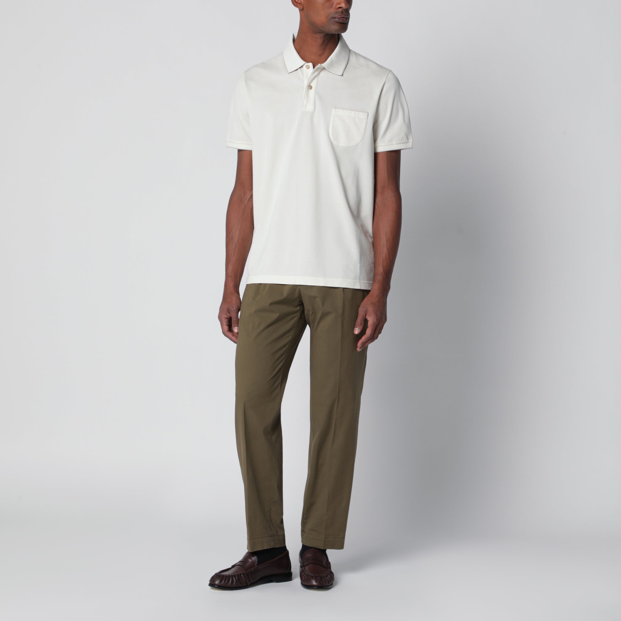 Pantalone verde oliva in misto cotone