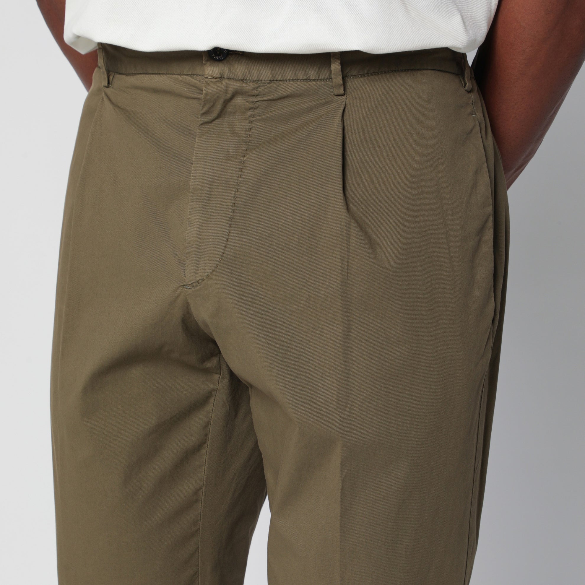 Pantalone verde oliva in misto cotone