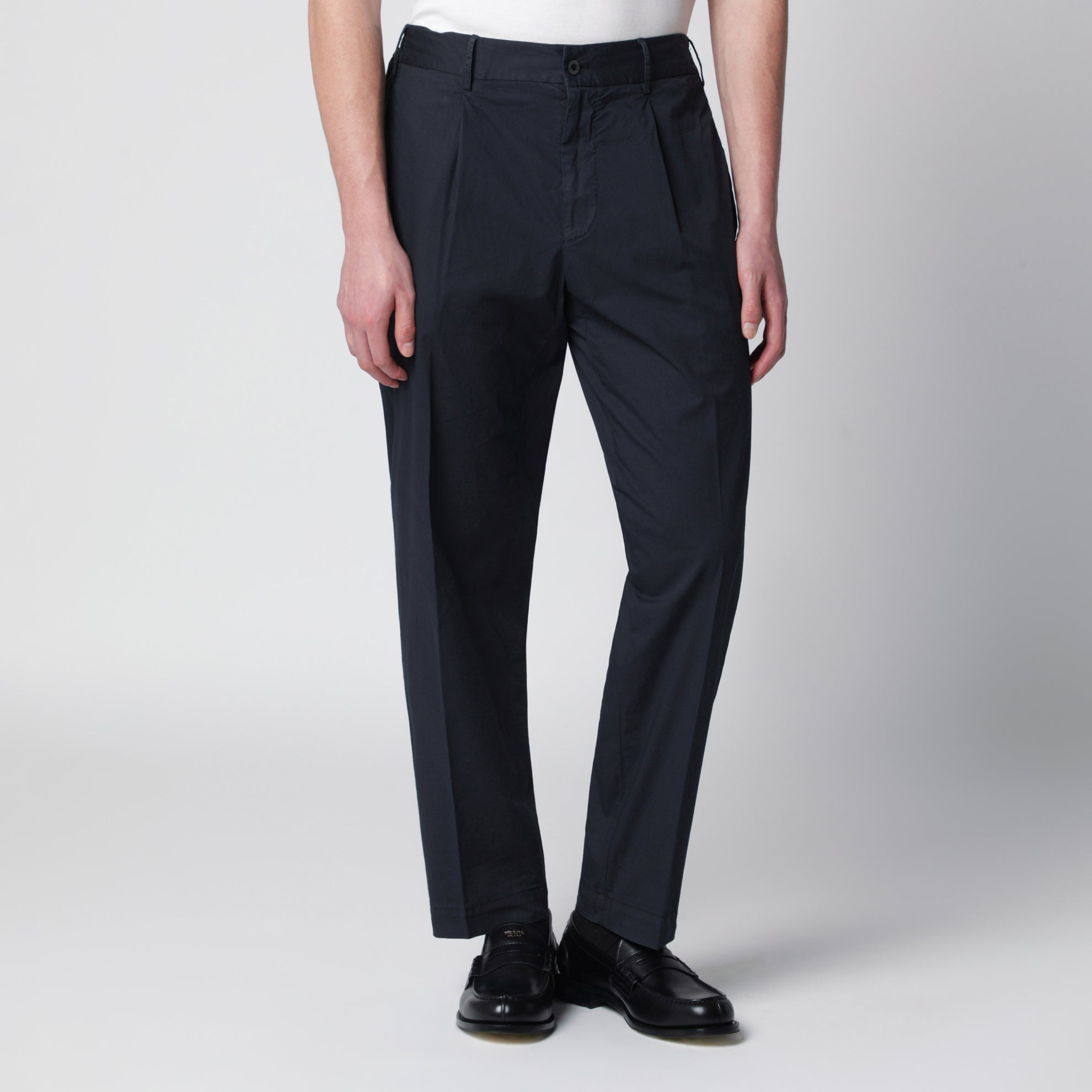 Pantalone blu in misto cotone