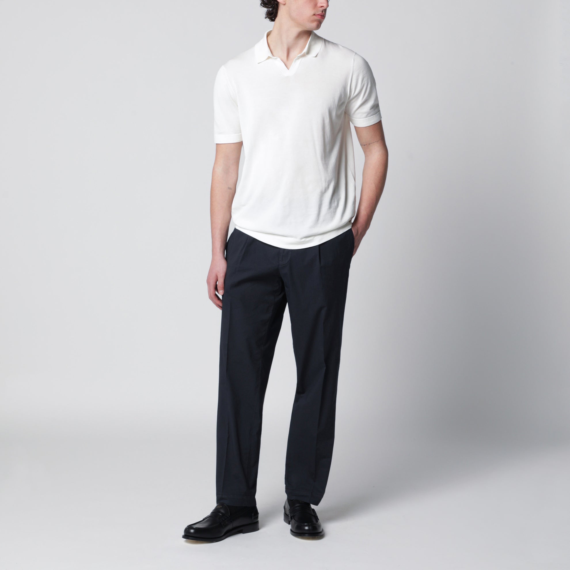 Pantalone blu in misto cotone